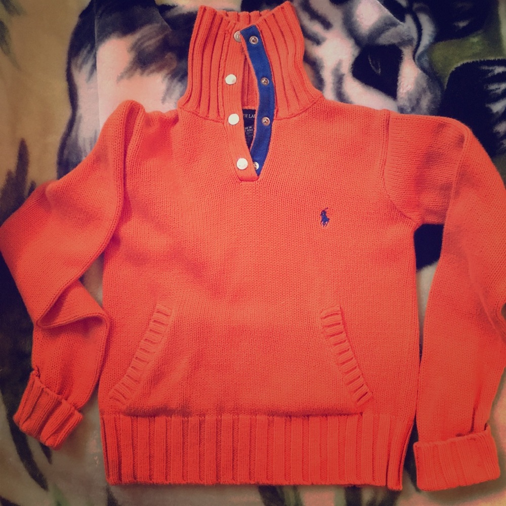 Orange Ralph Lauren sweater sz.Small for toddler